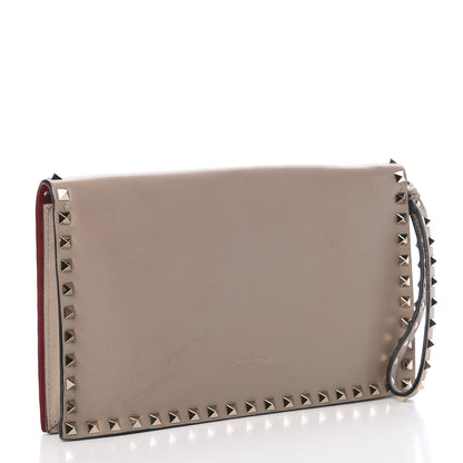 Valentino Garavani Nappa Rockstud Wristlet Clutch Poudre 2 of 9