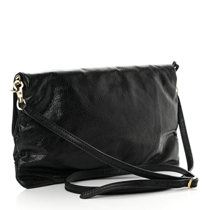 Balenciaga Agneau Giant 12 Gold Hardware Envelope Strap Clutch Black 3 of 13