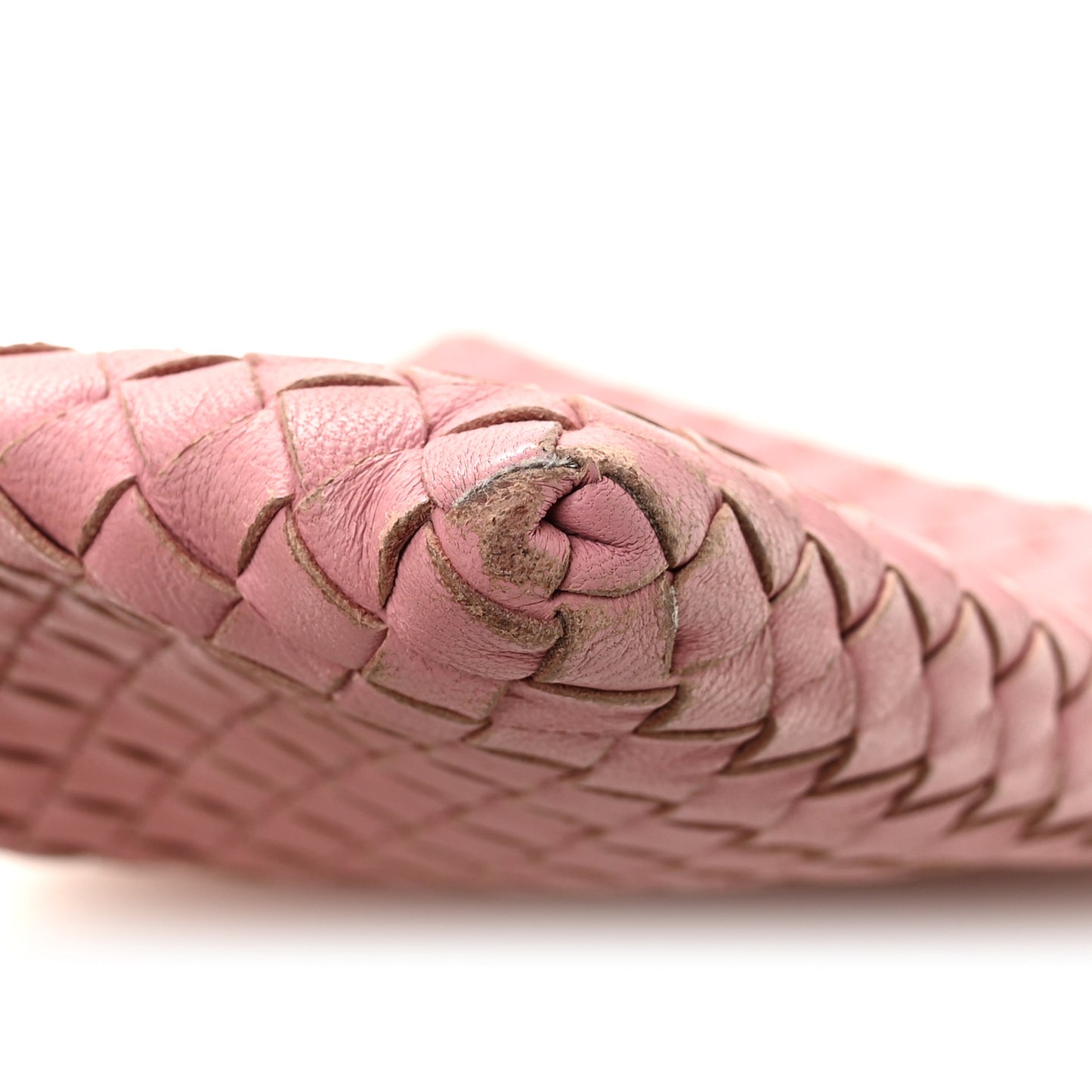 Nappa Intrecciato Flat Zip Billetto Pouch Deco Rose