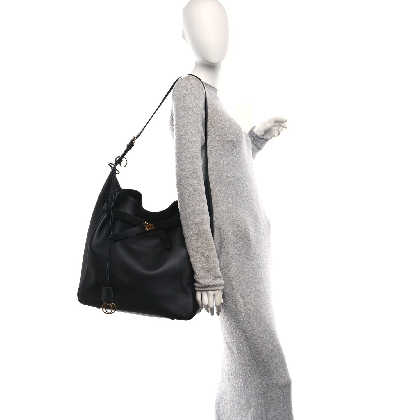 Smooth Calfskin Large Bel Air Hobo Black