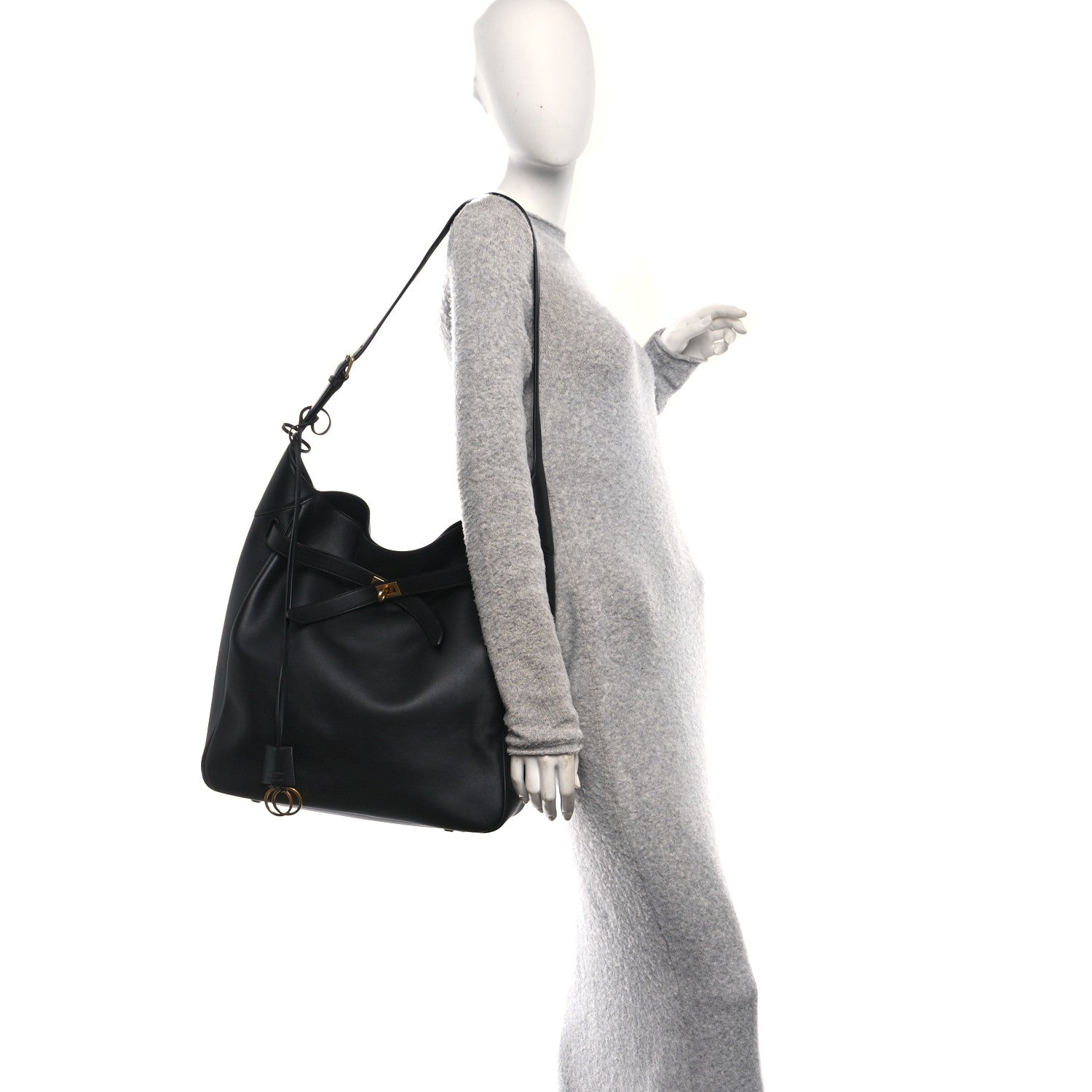 Balenciaga Smooth Calfskin Large Bel Air Hobo Black 2 of 10