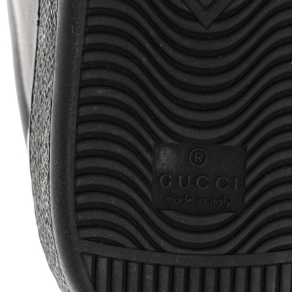 Gucci Calfskin Miro Soft Web Bee Embroidered Mens Ace High Top Sneakers 8.5 Black 10 of 11