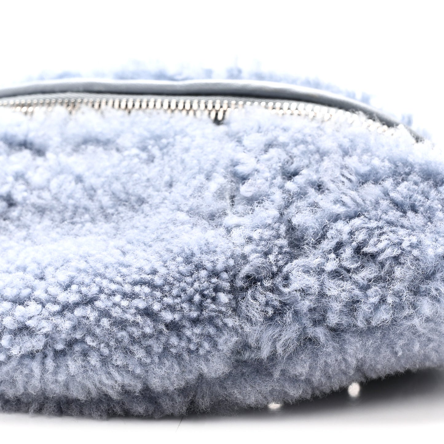 Shearling Matelasse Belt Bag Blue