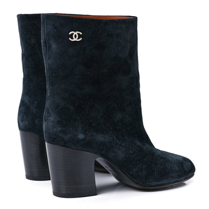 Chanel Suede Calfskin CC Short Boots 37 Black 4 of 8