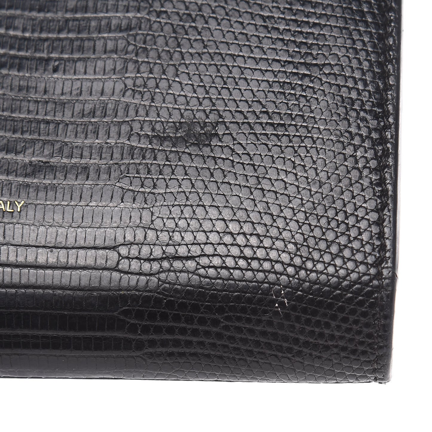 Lizard Calfskin Large Multifunction Strap Wallet Black