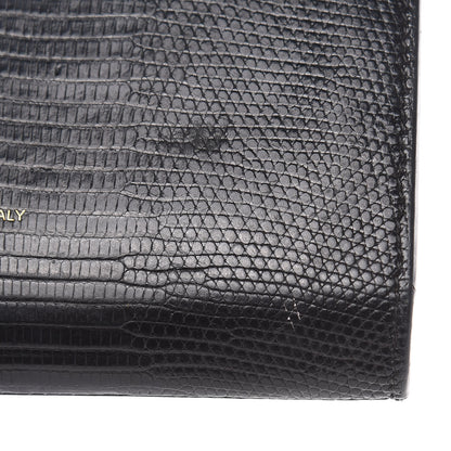 Celine Lizard Calfskin Large Multifunction Strap Wallet Black 9 of 14