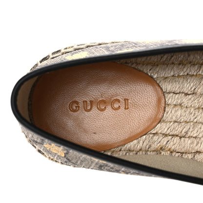 Gucci GG Supreme Monogram Bees Espadrille Flats 37.5 Beige Ebony Oro Black 7 of 10