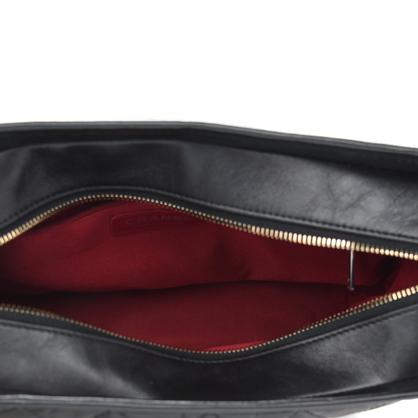 Aged Calfskin Quilted Medium Gabrielle Hobo Black