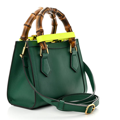 Gucci Wonka Grain Calfskin Mini Diana Tote Bag Green Yellow Fluo 2 of 11