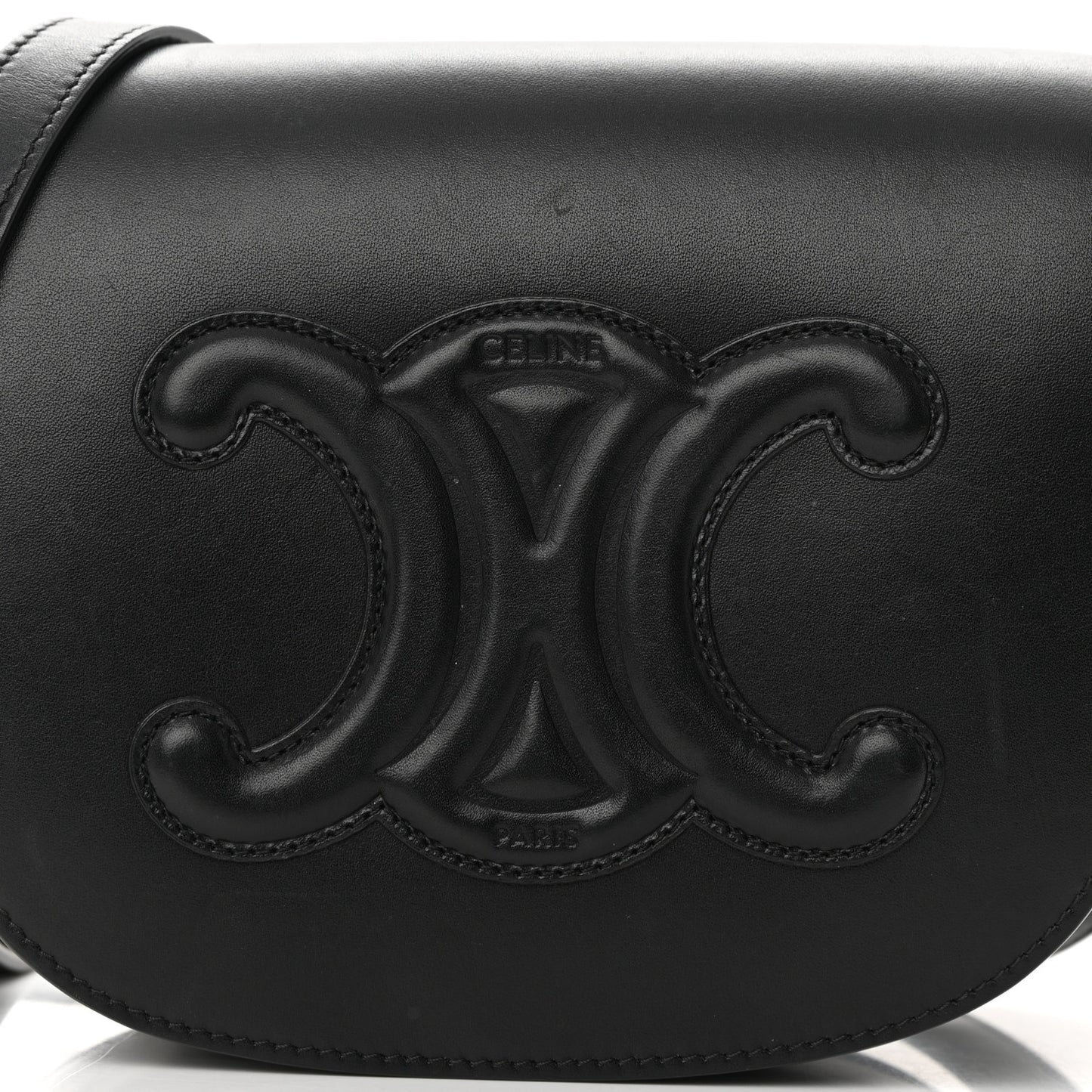 Smooth Calfskin Cuir Triomphe Folco Crossbody Bag Black