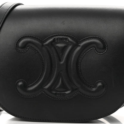 Celine Smooth Calfskin Cuir Triomphe Folco Crossbody Bag Black 9 of 17