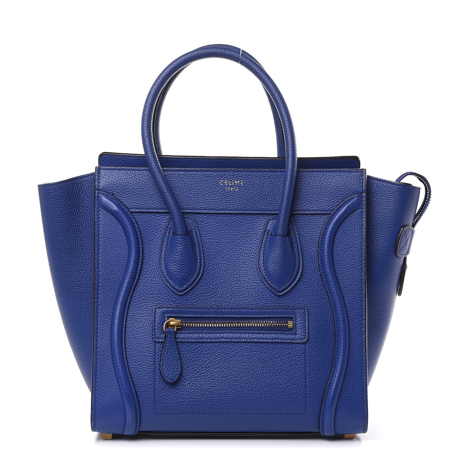 Celine Drummed Calfskin Micro Luggage Indigo 1 of 11
