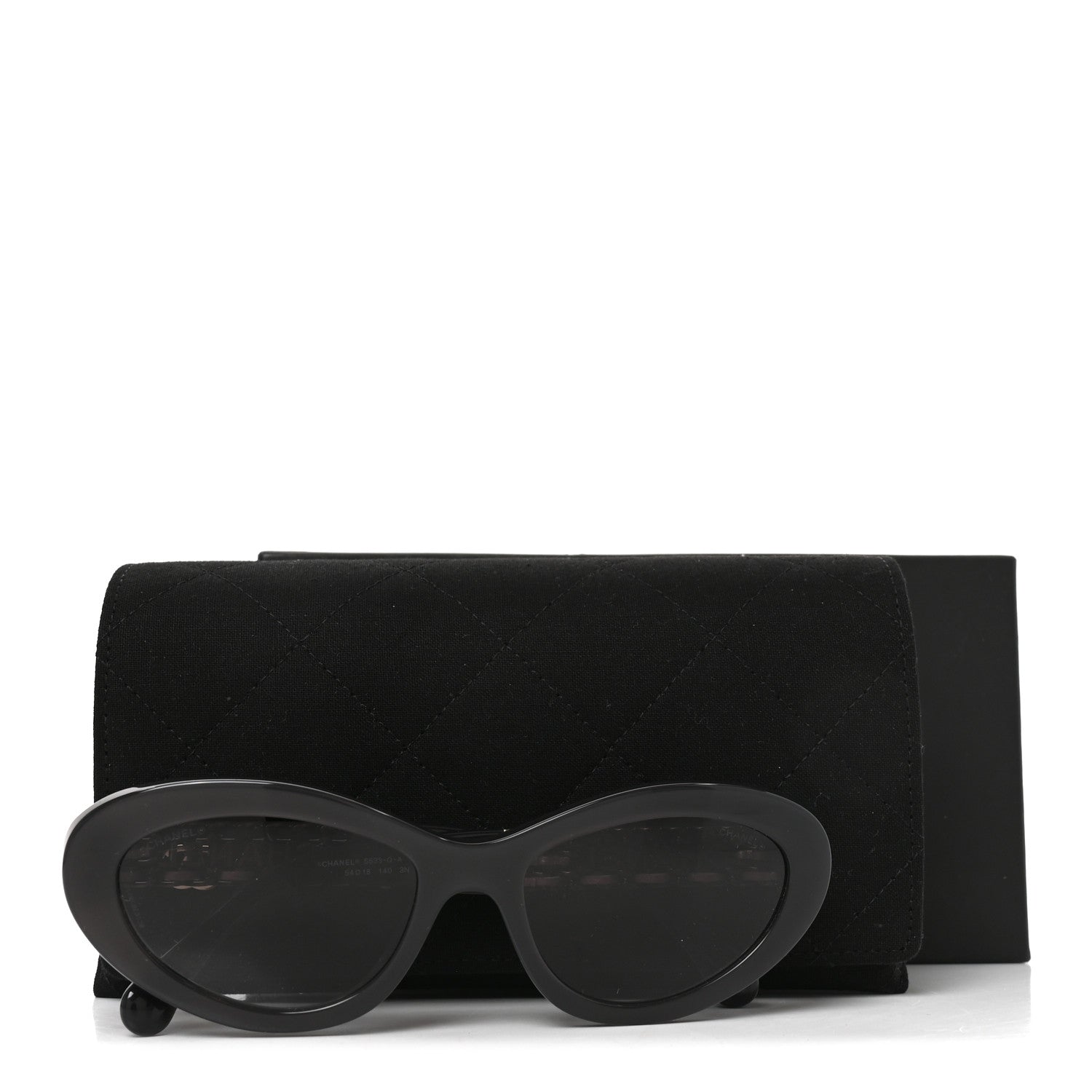 Chanel Acetate Lambskin Cat Eye Sunglasses 5538-Q Grey Multicolor 7 of 7