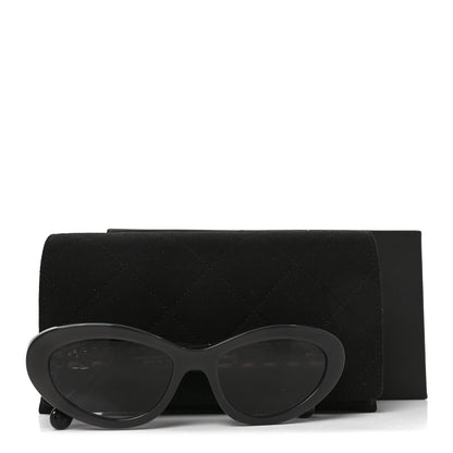Chanel Acetate Lambskin Cat Eye Sunglasses 5538-Q Grey Multicolor 7 of 7
