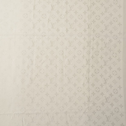 Louis Vuitton Wool Silk Monogram Shawl White 1 of 5