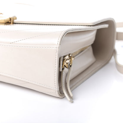 Chanel Calfskin Chevron Quilted Large Medal Flap Light Beige 9 of 9