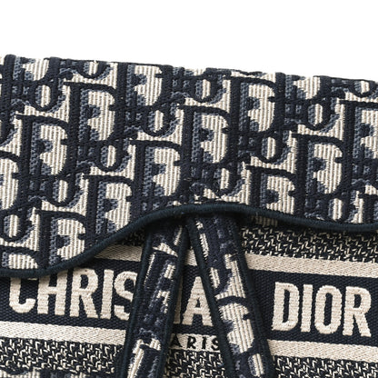 Christian Dior Oblique Slim Saddle Pouch Blue 8 of 11
