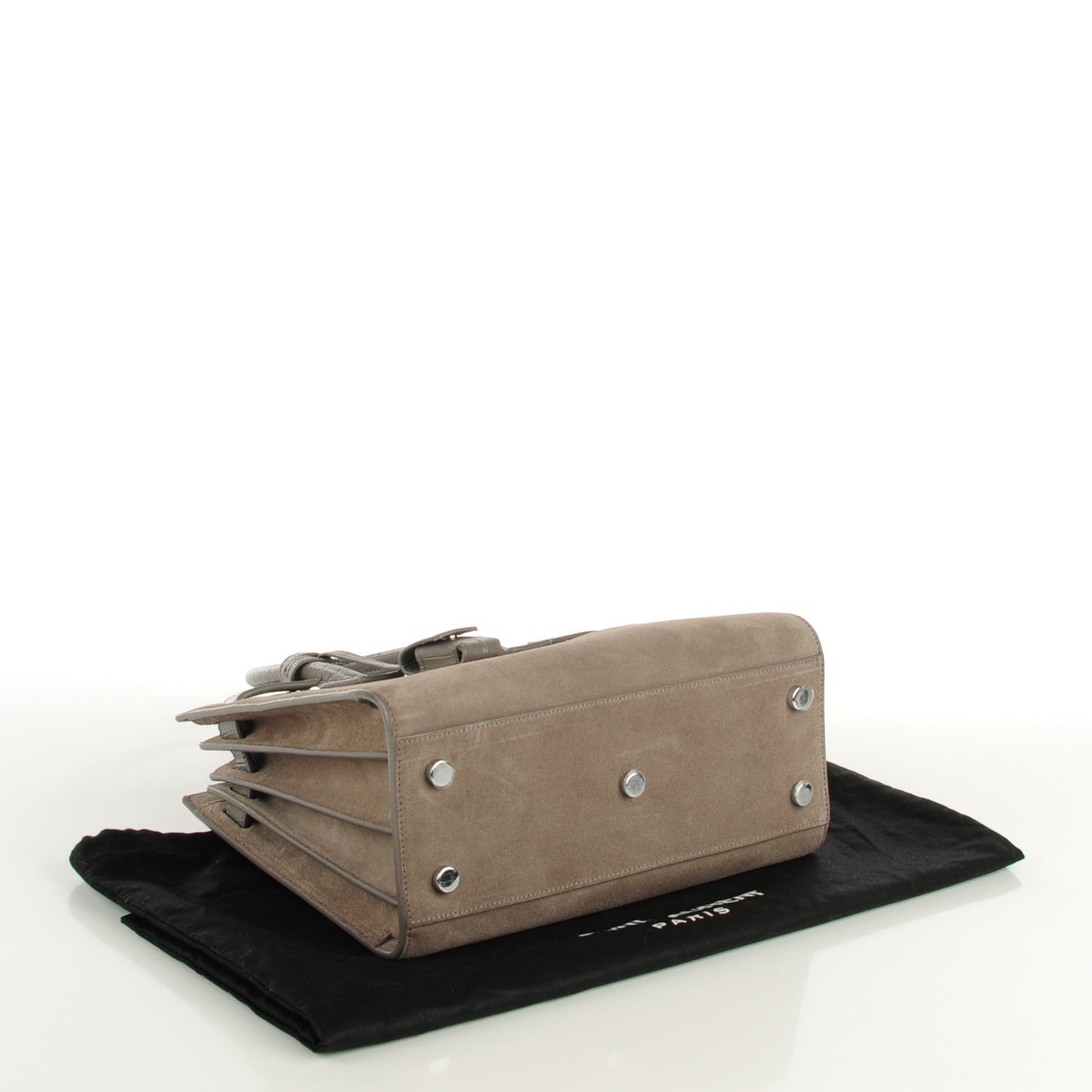 Suede Crocodile Embossed Baby Sac De Jour Fog