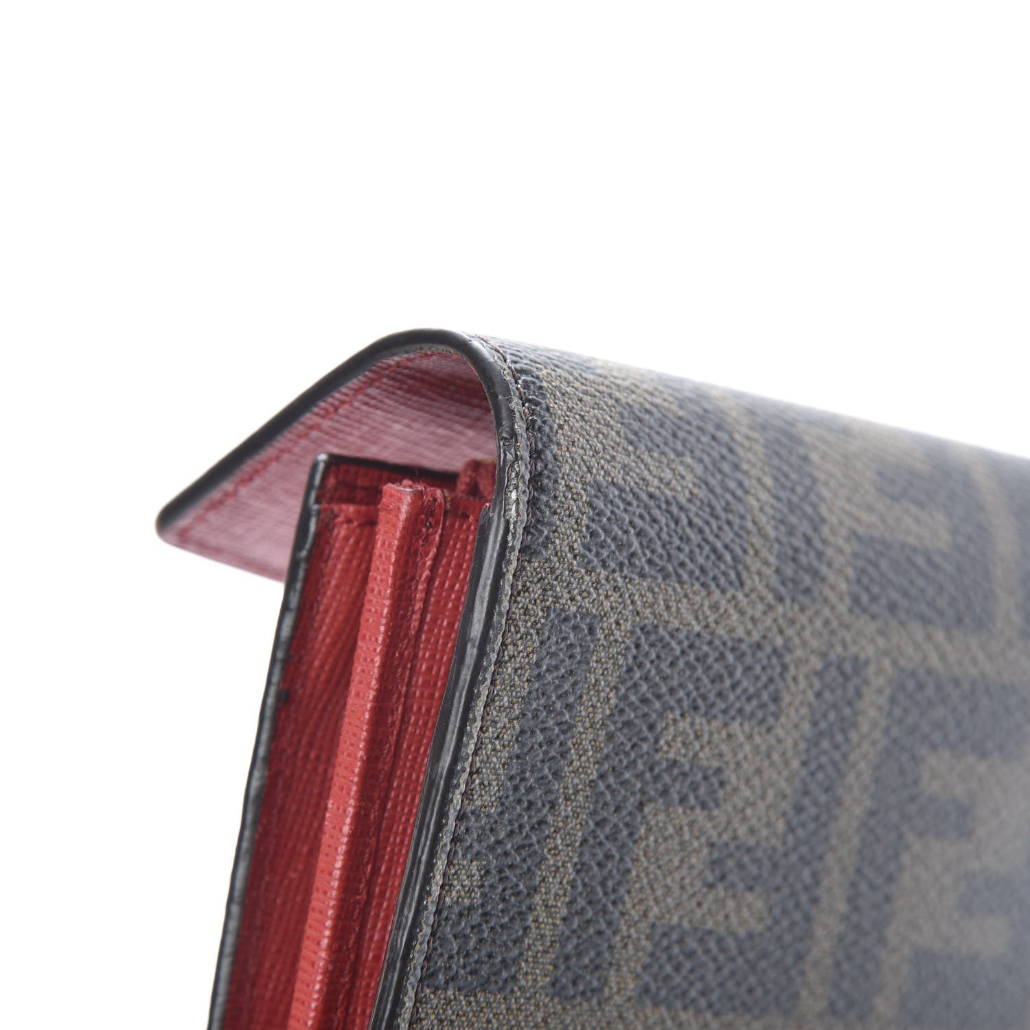 Fendi Zucca Spalmati Vitello Elite Simply Continental Wallet Tobacco Mattone 9 of 10