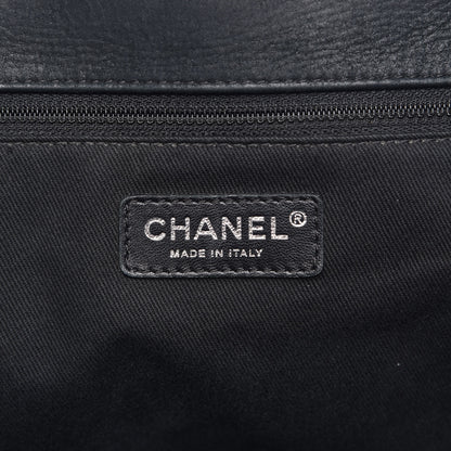 Chanel Washed Lambskin Quilted Studded CC Large Tote Black 6 of 17