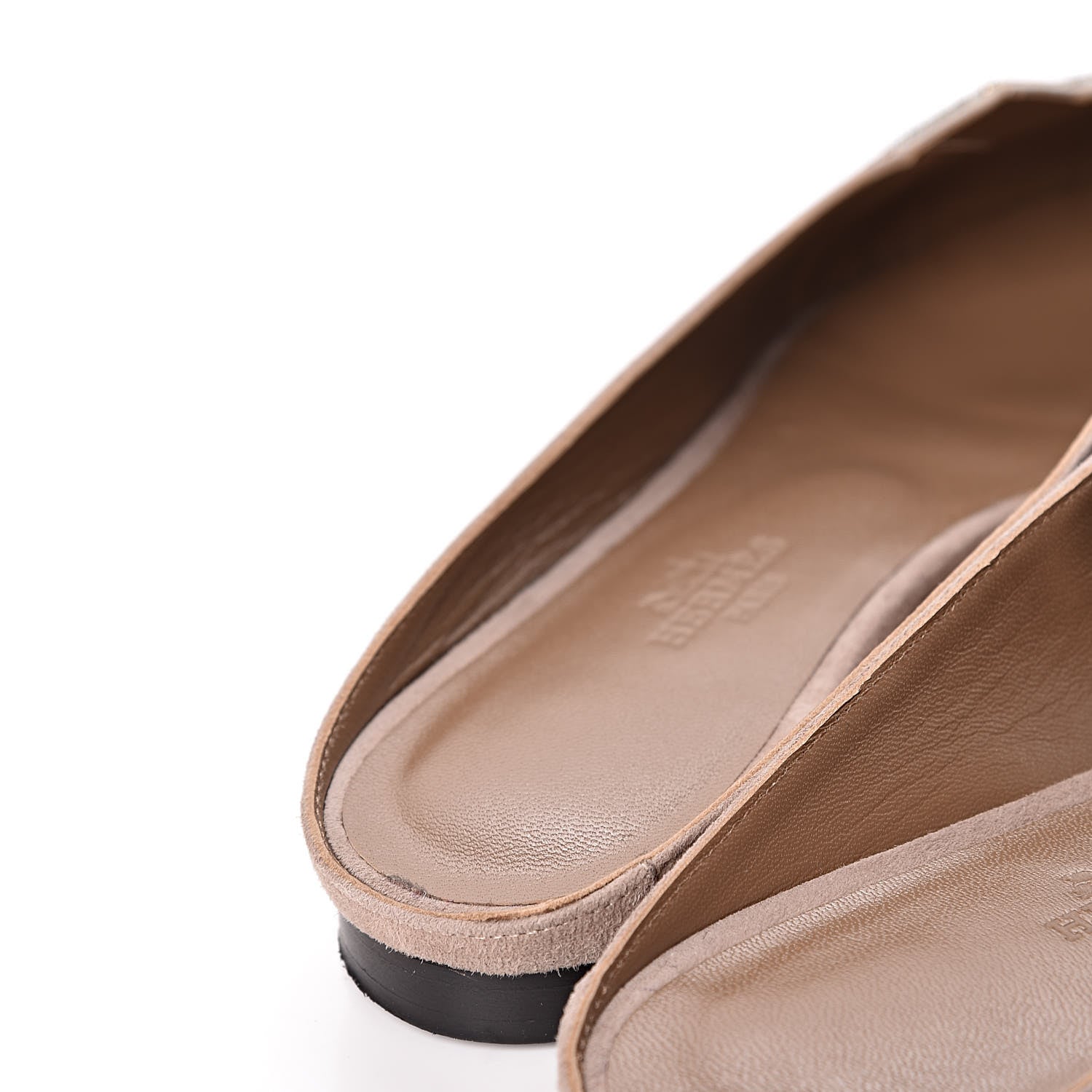 Hermes Suede Goatskin Crystal Roxane Mules 35 Champagne Rose Grey 14 of 18