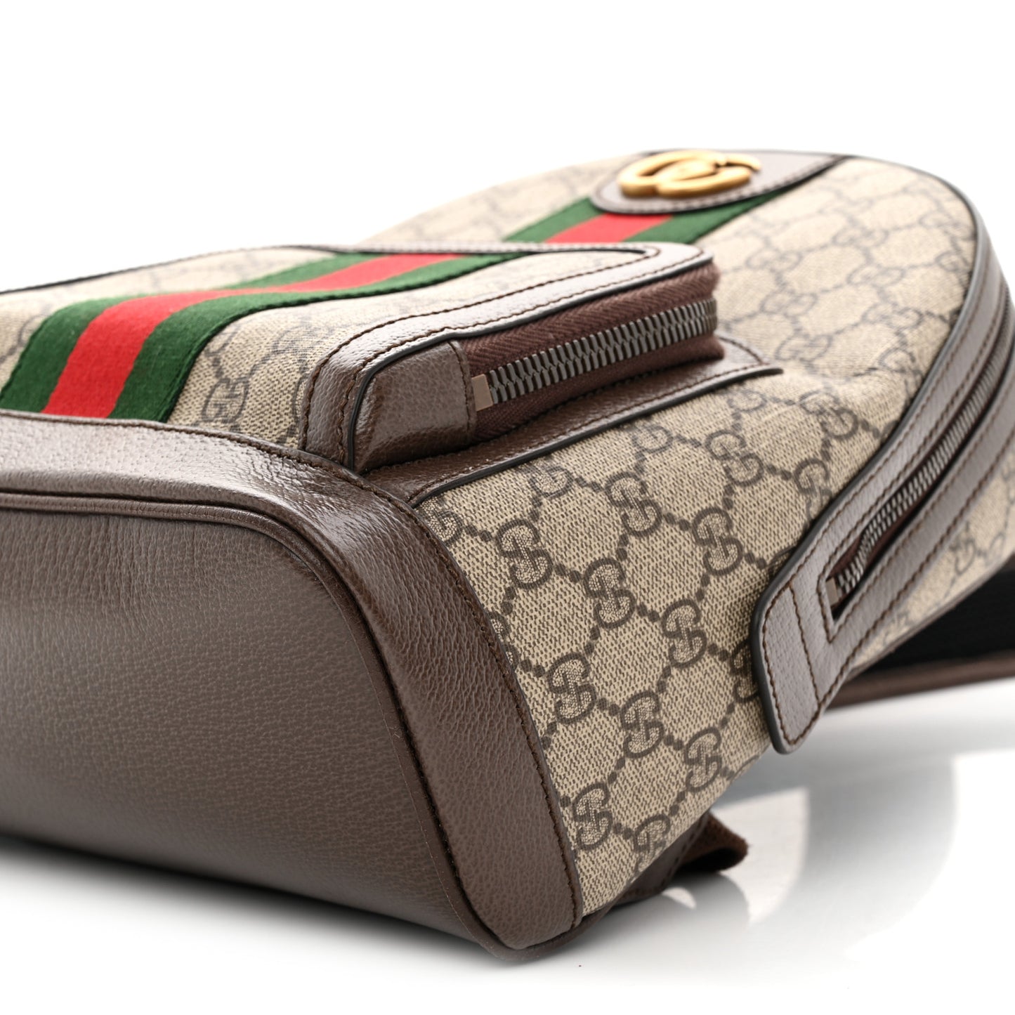 GG Supreme Monogram Calfskin Web Small Ophidia Day Backpack Beige Ebony New Acero