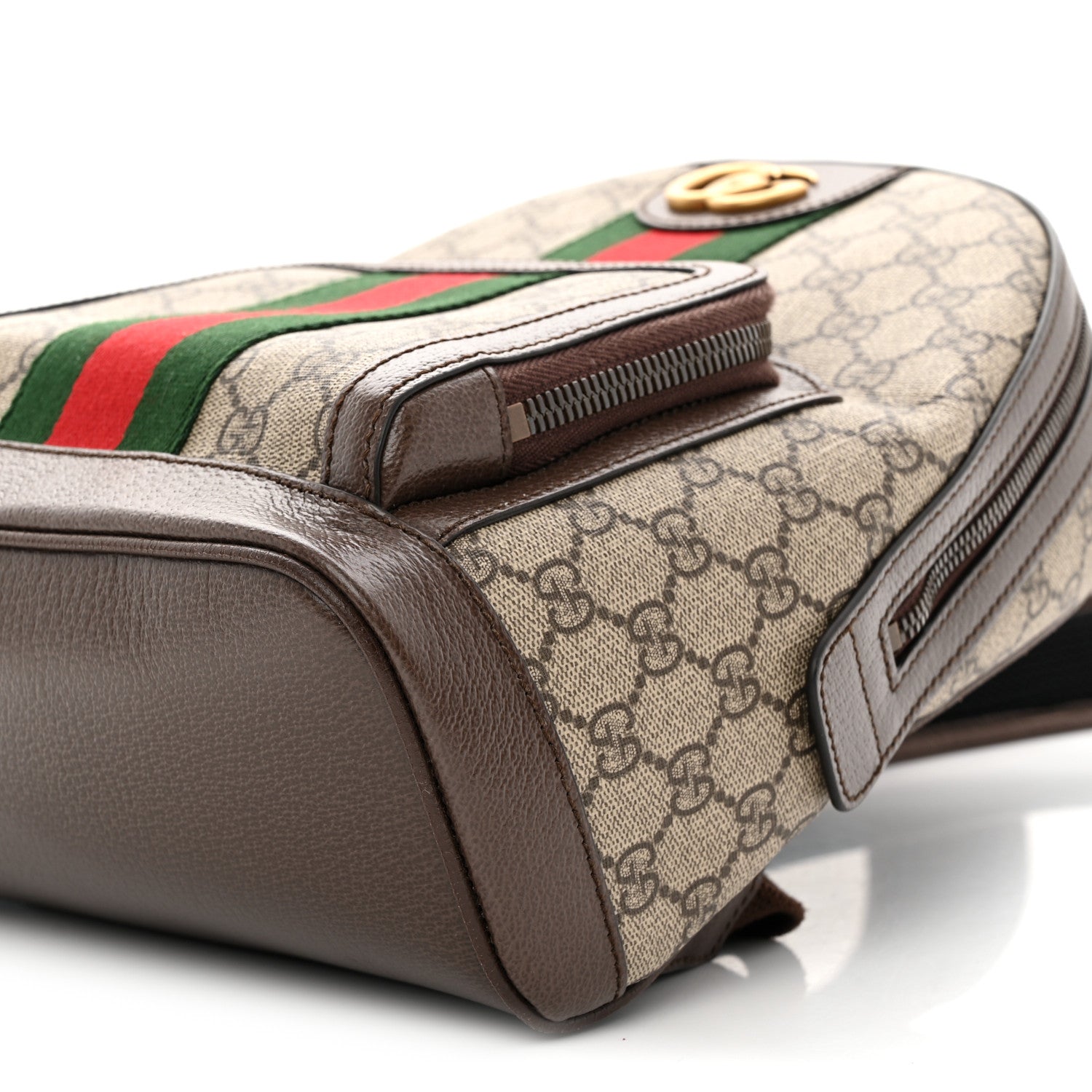 Gucci GG Supreme Monogram Calfskin Web Small Ophidia Day Backpack Beige Ebony New Acero 10 of 10