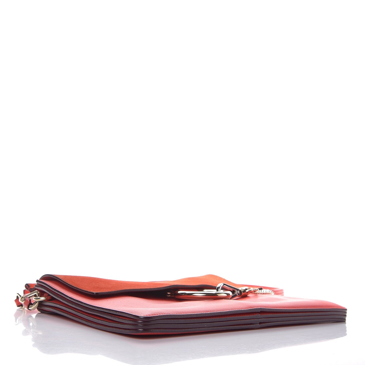 Chloe Calfskin Suede Medium Faye Shoulder Bag Sepia Red 4 of 9