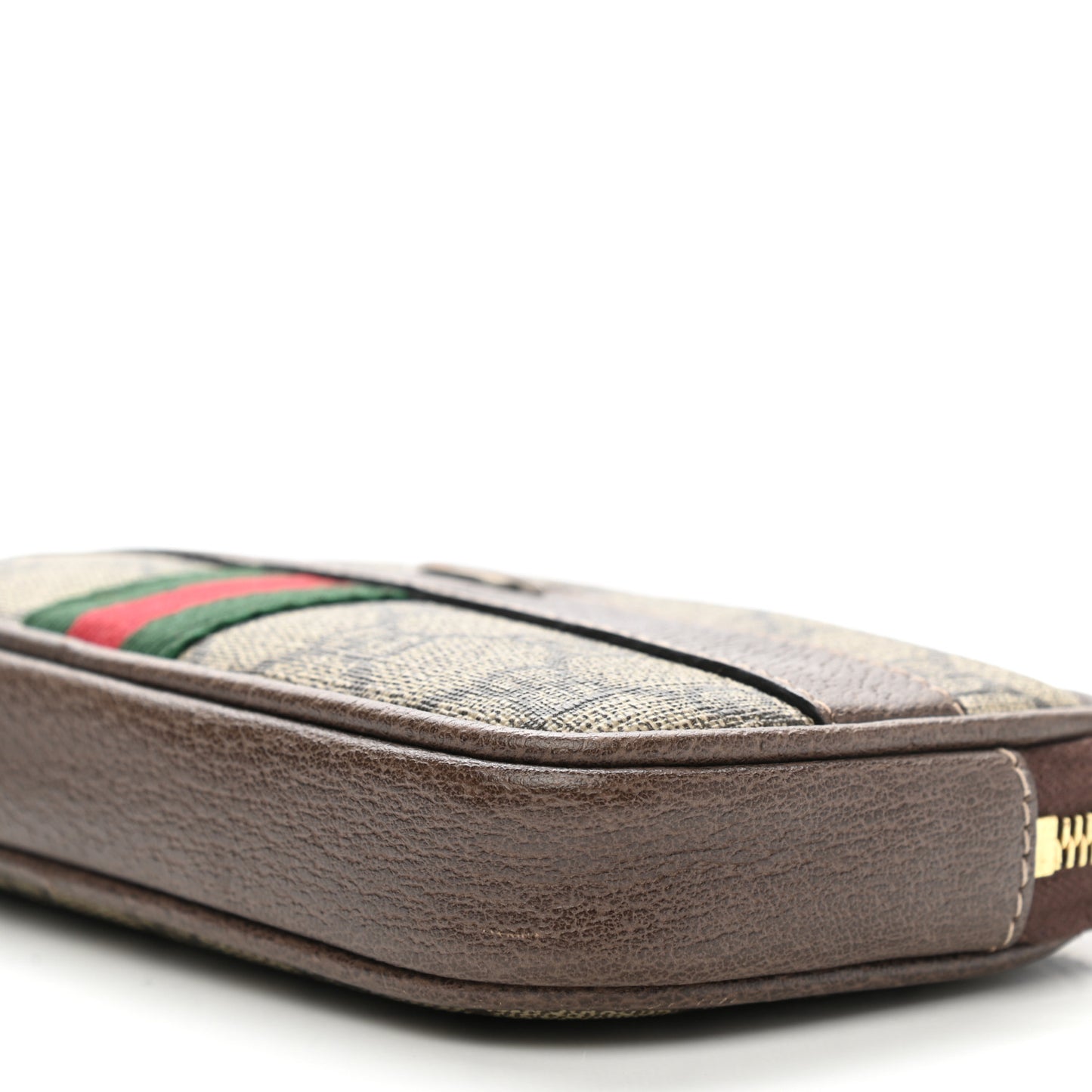 GG Supreme Monogram Ophidia Phone Case Wristlet Brown