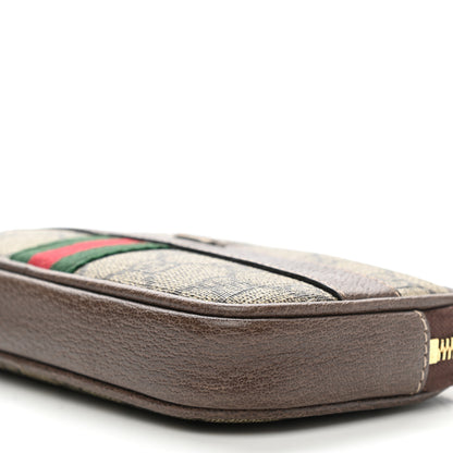 Gucci GG Supreme Monogram Ophidia Phone Case Wristlet Brown 9 of 10