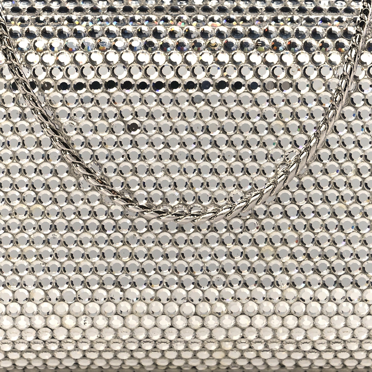 Swarovski Crystal Minaudiere Clutch Silver