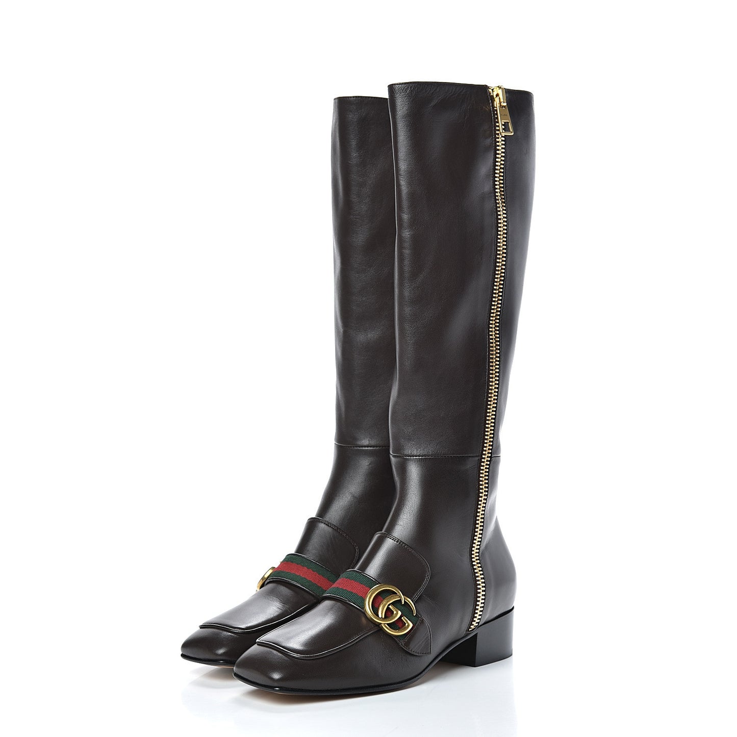 Malaga Kid Web GG Marmont Knee High Boots 37 Brown