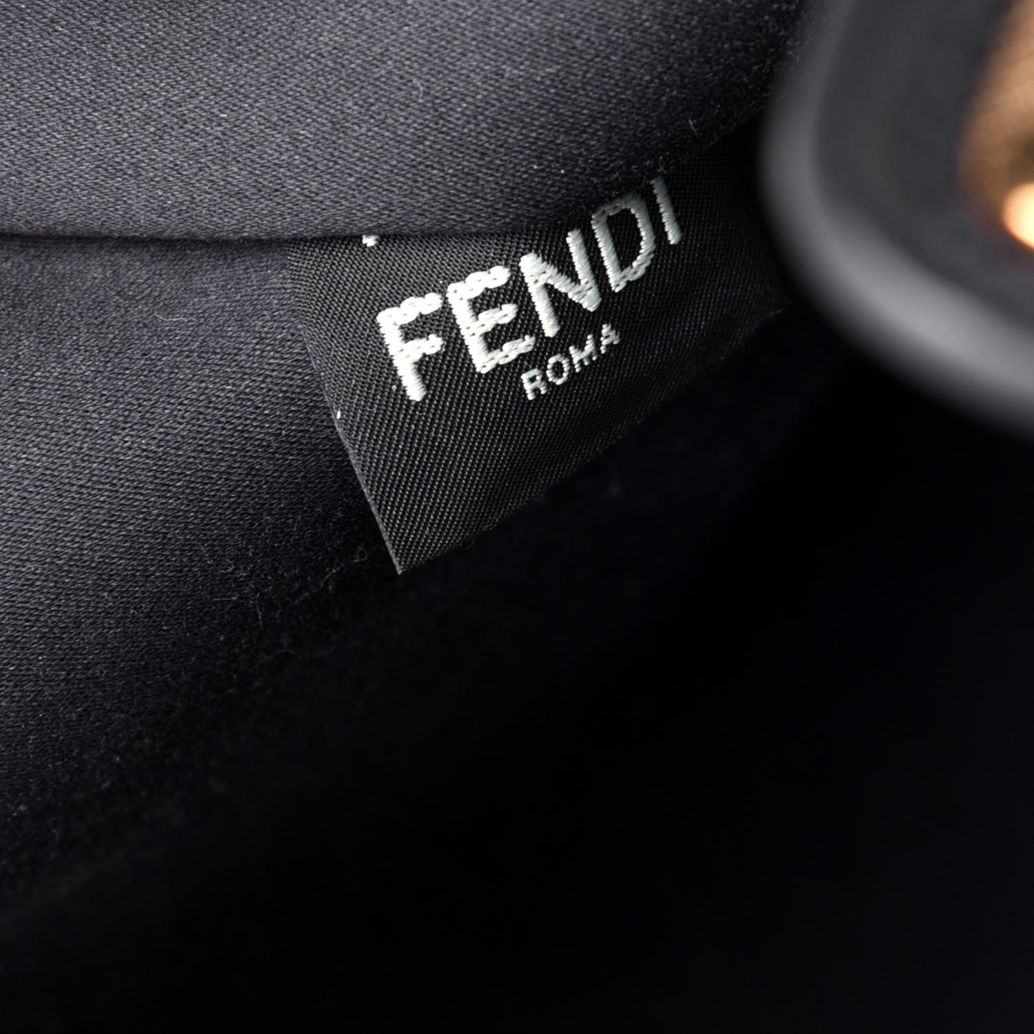 Fendi Glazed Fabric Vitello Century FF 1974 Stamp Patch Mini Peekaboo Defender Cover Mogano Panna Black 6 of 8