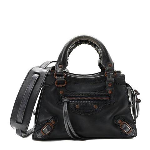 Smooth Calfskin Neo Classic Rust Hardware Mini City Navy