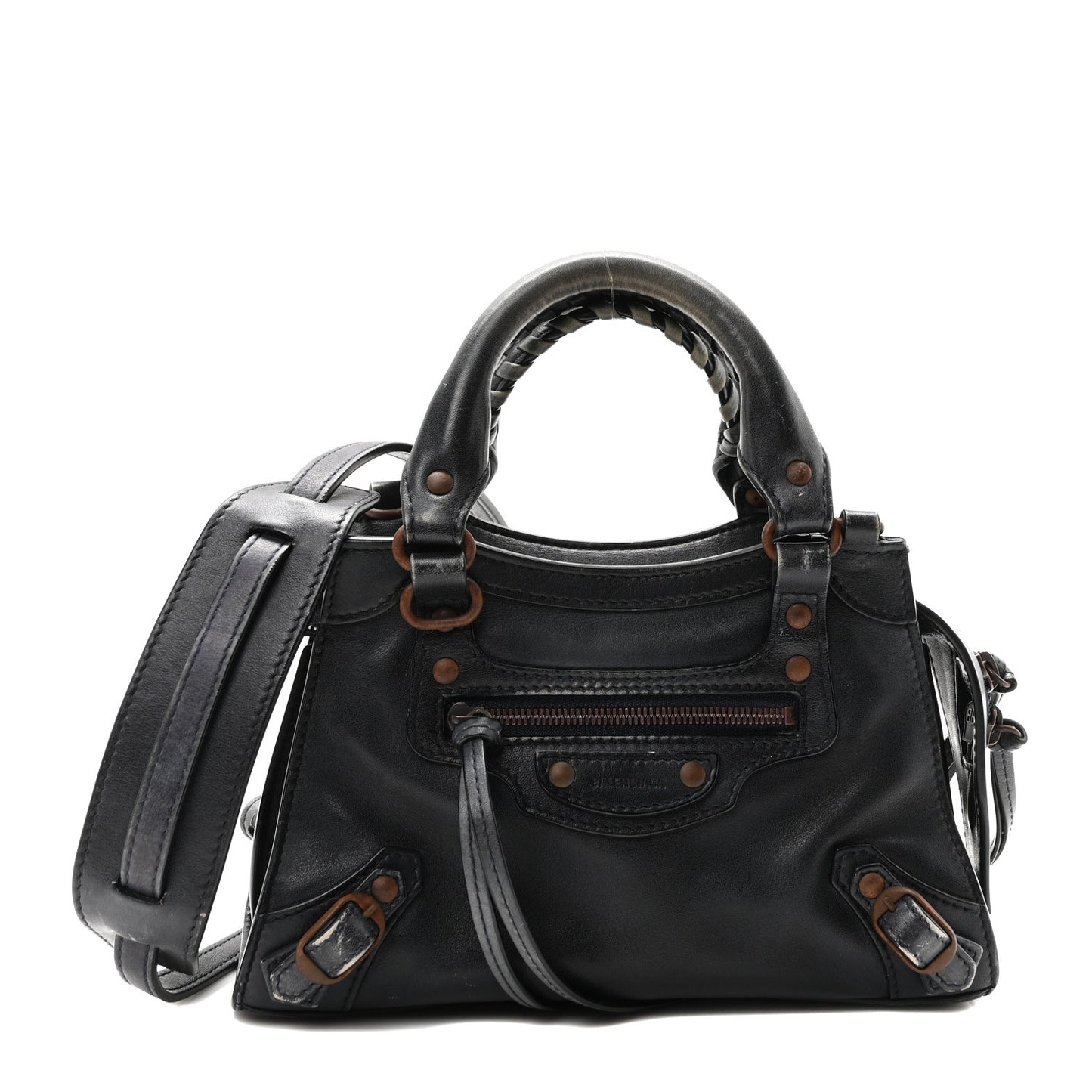 Smooth Calfskin Neo Classic Rust Hardware Mini City Navy