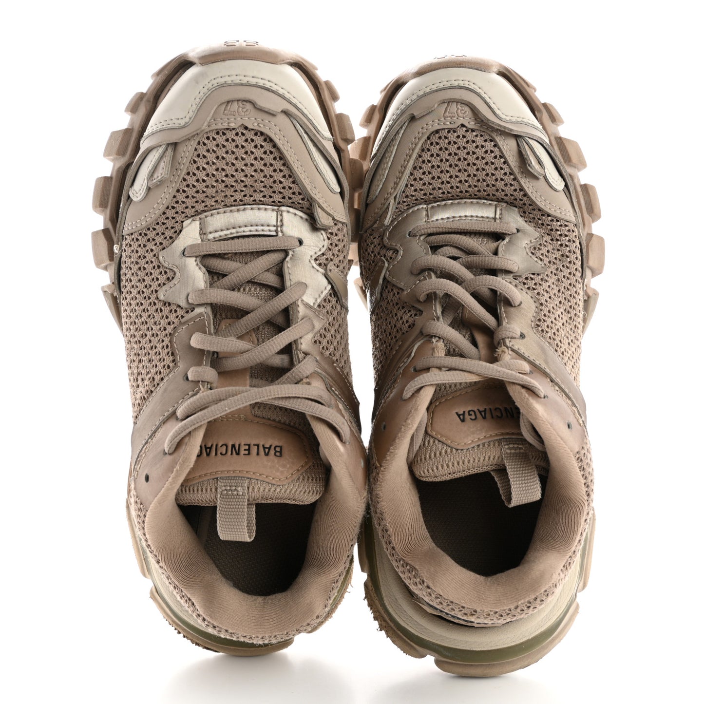 Mesh Nylon Destroyed Womens Track.3 Sneakers 37 Beige Mix