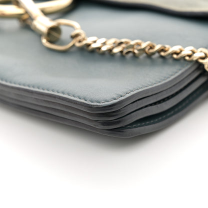 Chloe Calfskin Suede Medium Faye Shoulder Bag Ash Blue 11 of 15