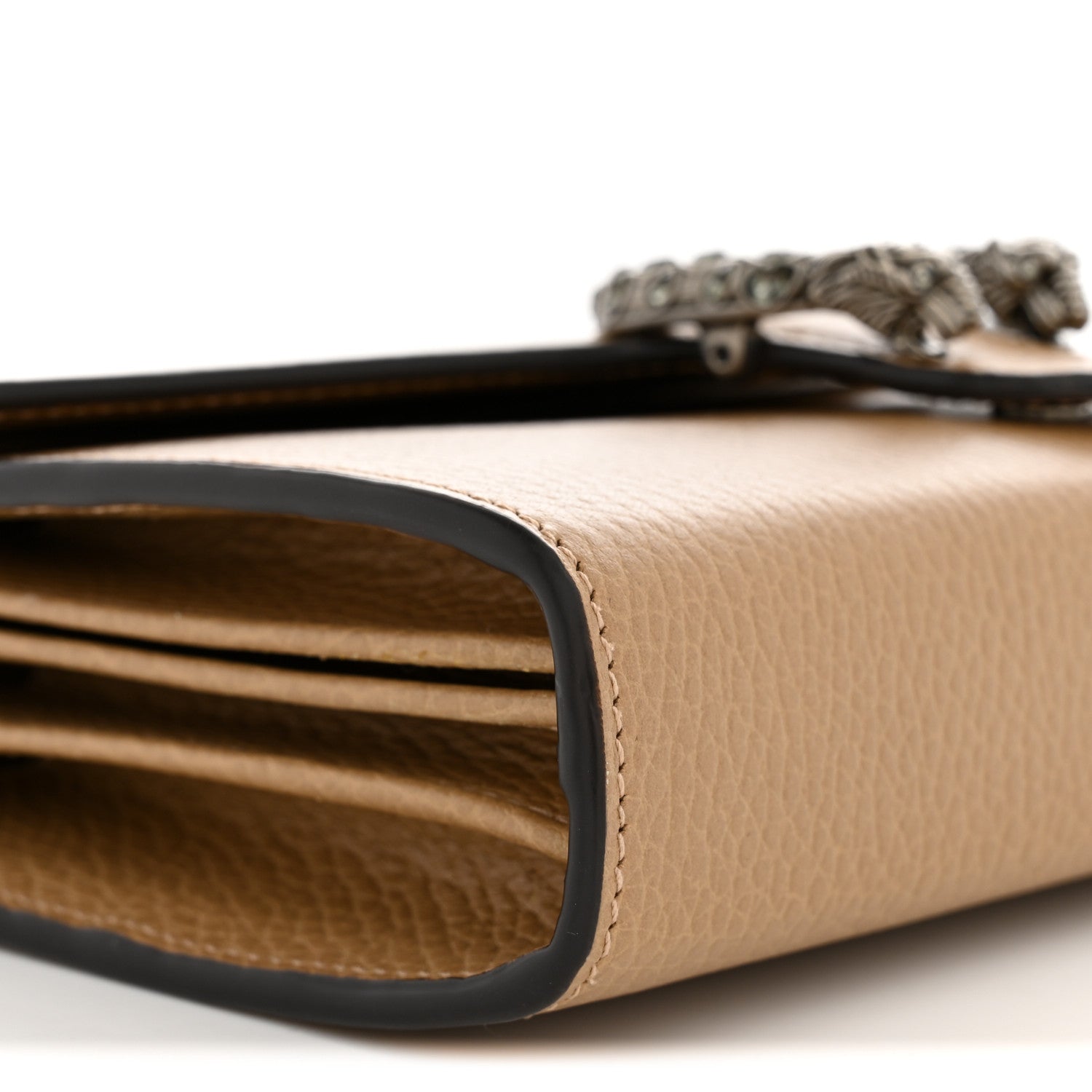 Gucci Dollar Calfskin Crystal Mini Dionysus Chain Wallet Natural Tan Black Diamond 9 of 11
