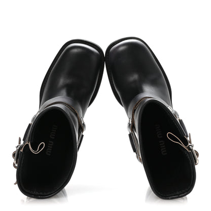 Miu Miu Calfskin Harness Enigneer Boots 37 Black 2 of 7