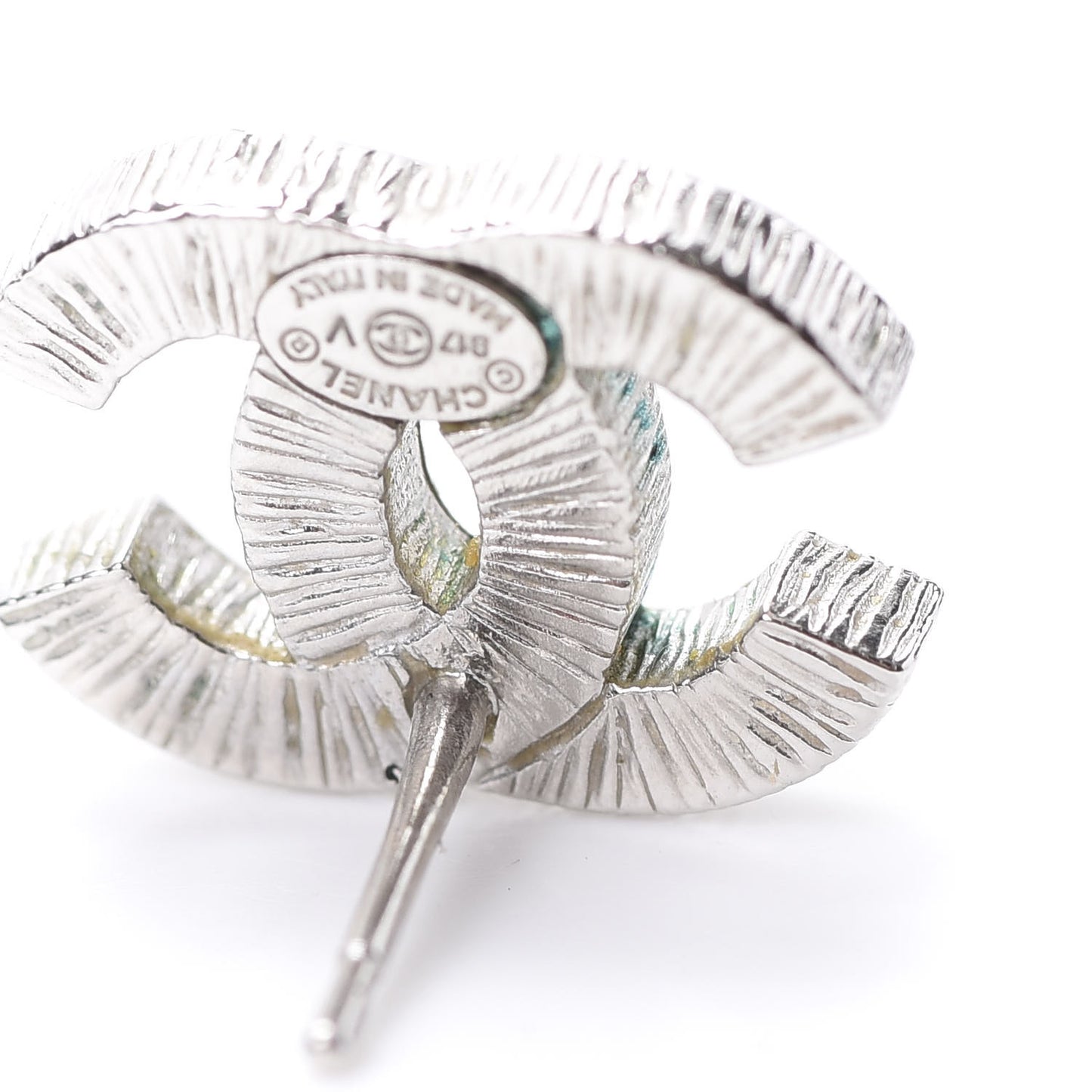 Crystal CC Earrings Silver