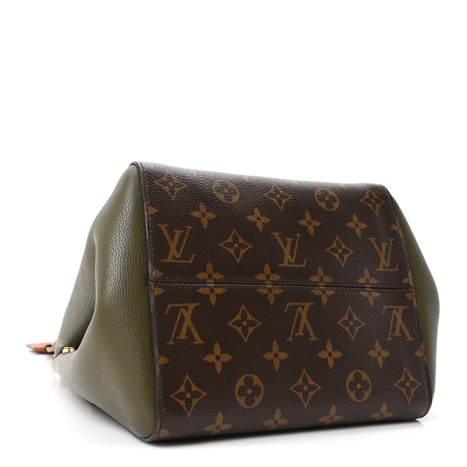 Louis Vuitton Calfskin Monogram Fold Tote Black Khaki Cream 4 of 9