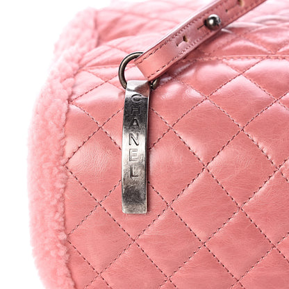 Chanel Glazed Calfskin Shearling Quilted Small Mountain Backpack Pink 12 of 13