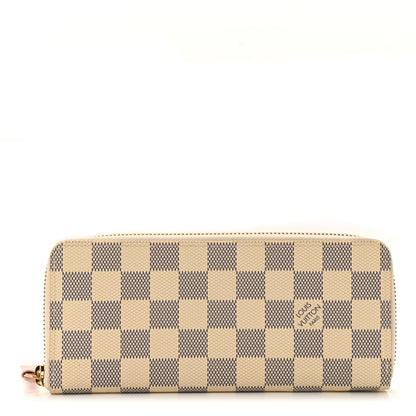 Louis Vuitton Damier Azur Clemence Wallet Rose Ballerine 1 of 7