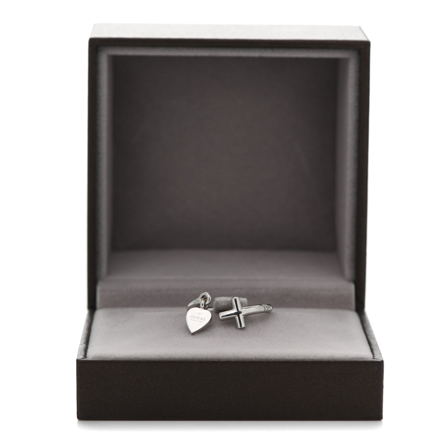 Gucci 18K White Gold Cross and Heart Ring 49 5 5 of 5
