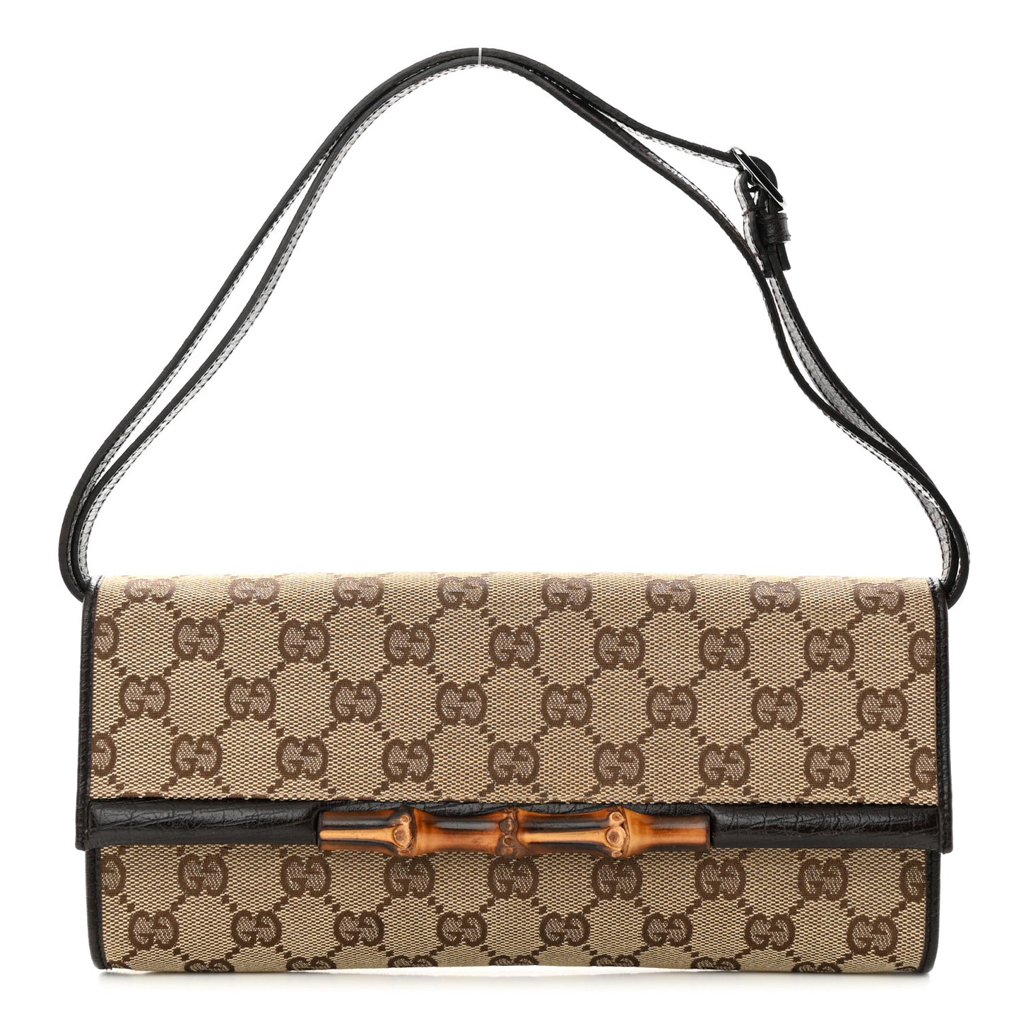 Monogram Bamboo Bar Clutch Dark Brown