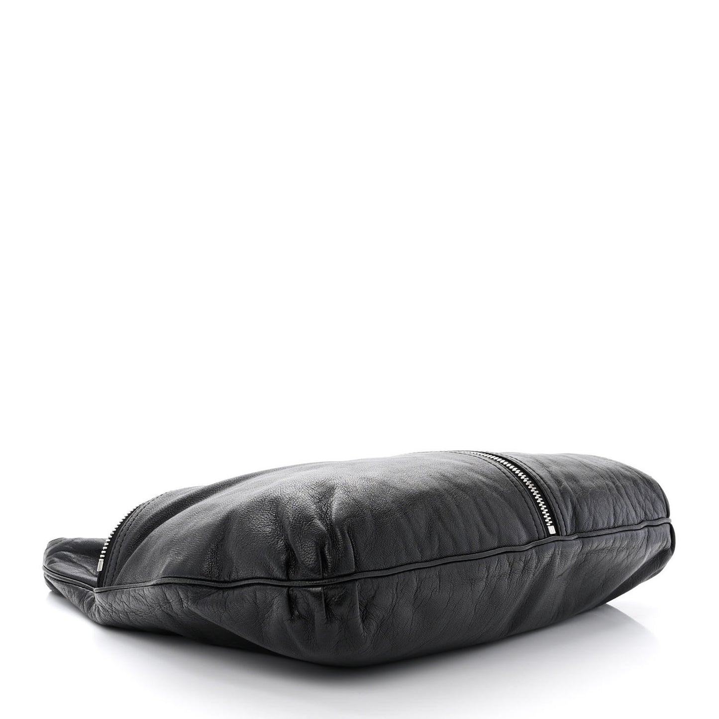 Sheepskin Zipper Hobo Black