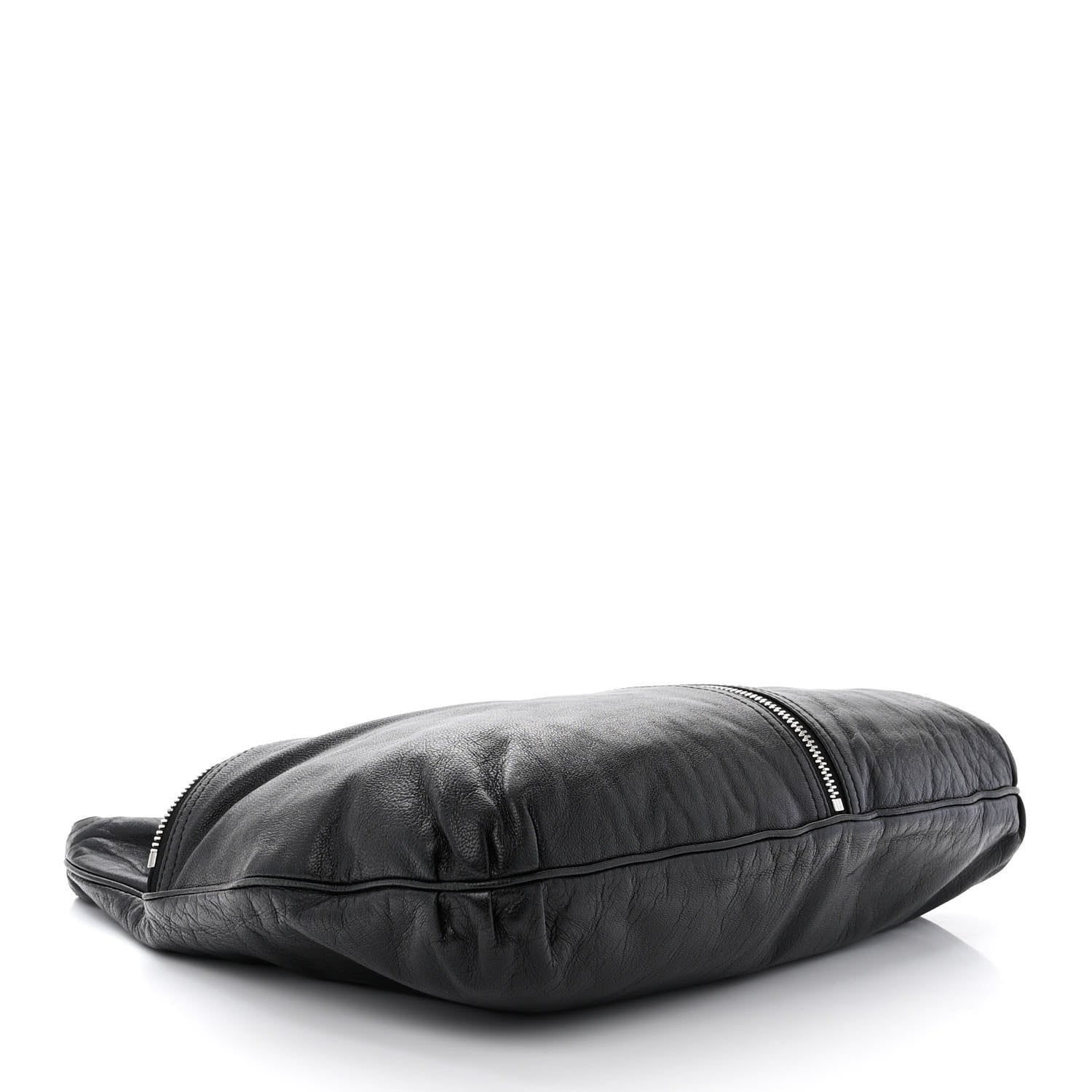 Fendi Sheepskin Zipper Hobo Black 4 of 12