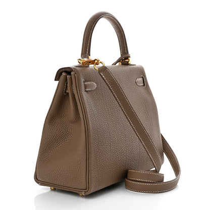 Hermes Togo Kelly Retourne 25 Etoupe 3 of 11