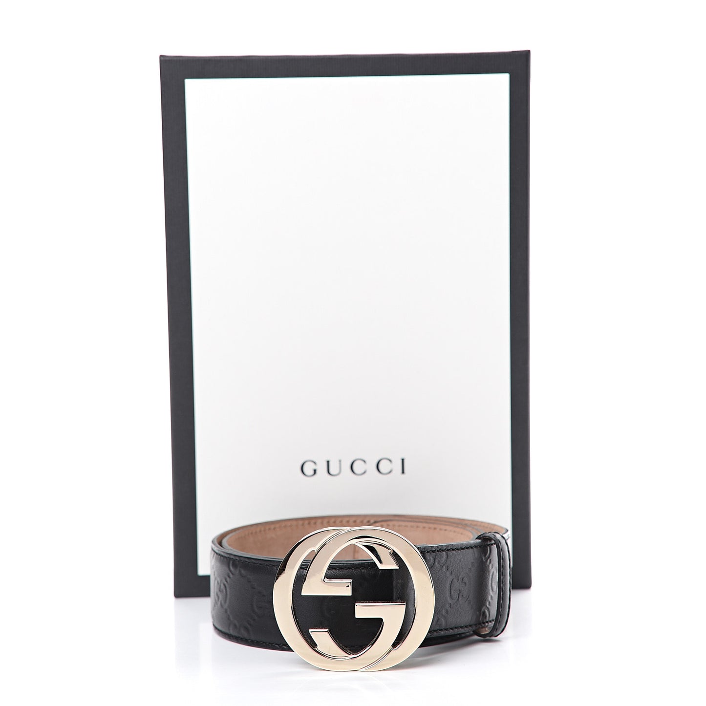 Guccissima Signature Interlocking G 40mm Belt 85 34 Black