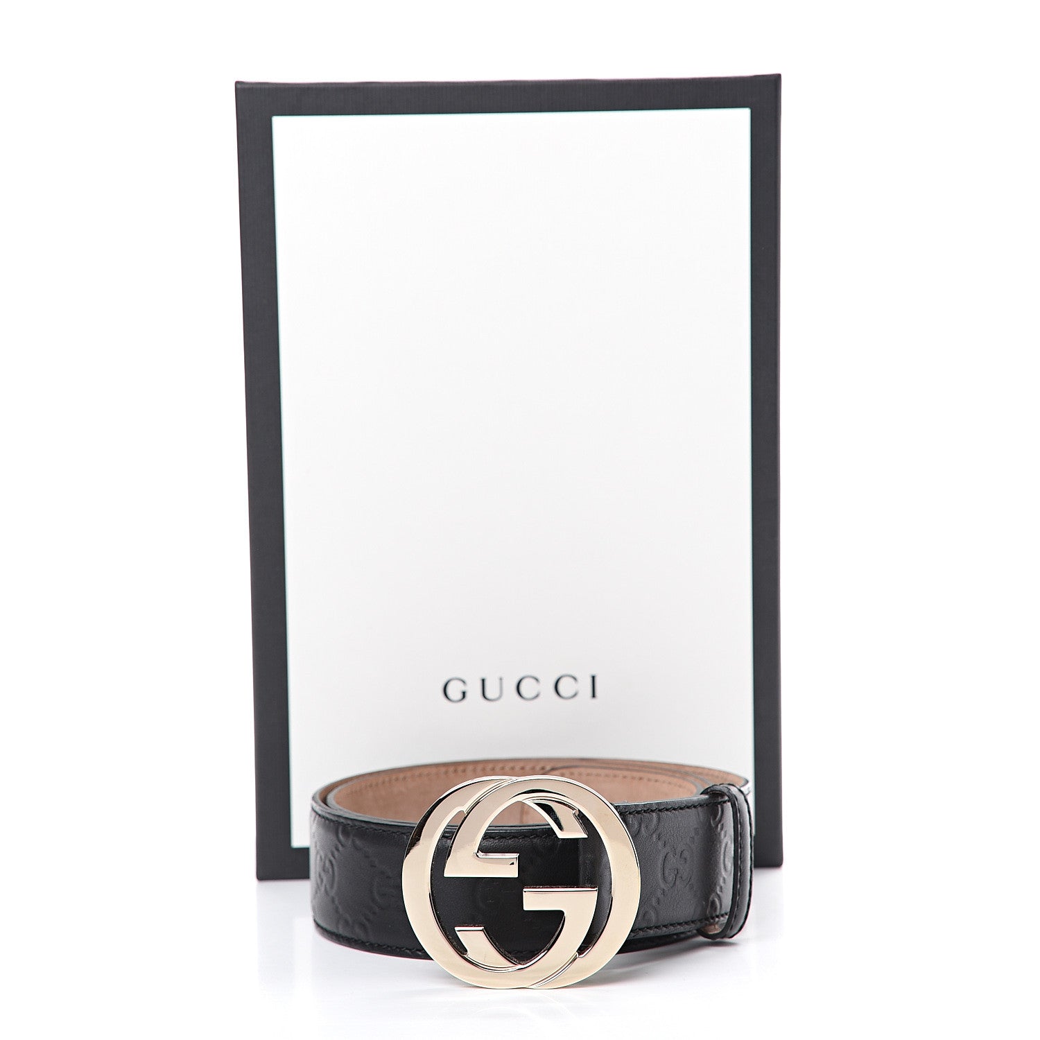 Gucci Guccissima Signature Interlocking G 40mm Belt 85 34 Black 8 of 8